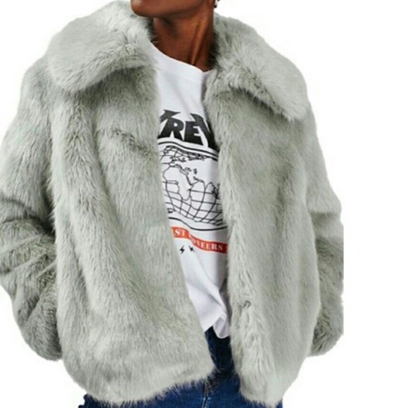 BNWT ❤️ TOPSHOP • faux fur coat - Picture 2 of 7